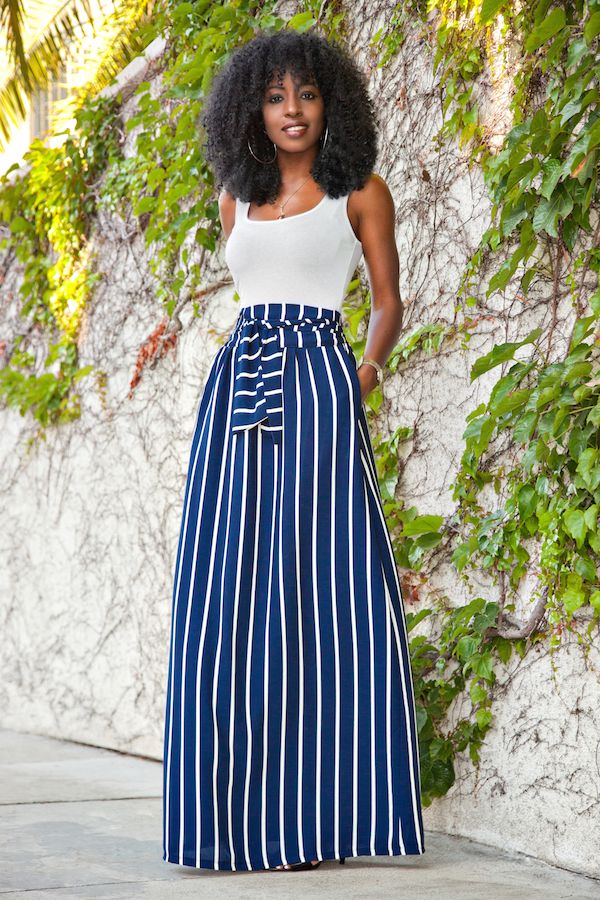 Striped Maxi Skirt
